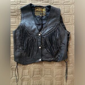 Vintage Hudson Leather Vest, Size Small